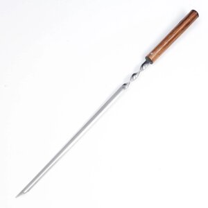 Шампур уголок, с деревянной ручкой 'Эко' рабочая часть - 35 см, 58 х 1.2 см, сталь - 2 мм,