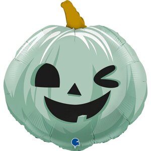 Шар фольгированный 22'Тыква на Хэллоуин'фигура, цвет зелёный