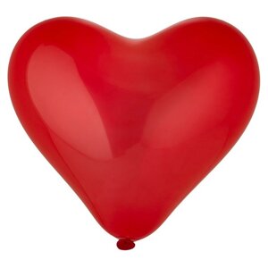 Шар латексный 10'Сердце'кристалл, набор 50 шт., цвет красный