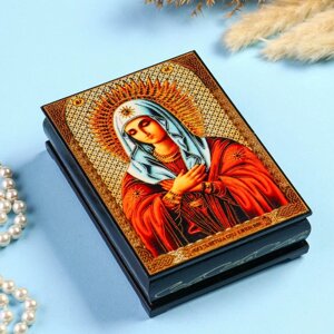 Шкатулка 'Божья Матерь Умиление' 10x14 см, лаковая миниатюра