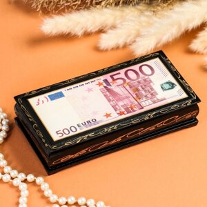 Шкатулка - купюрница '500 EURO'8,5x17 см, лаковая миниатюра