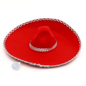 Шляпа 'Мексиканка'красная, размер 5658