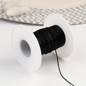 Шнур для плетения, из натуральной кожи, d 1 мм, 10 0,5 м, цвет чёрный