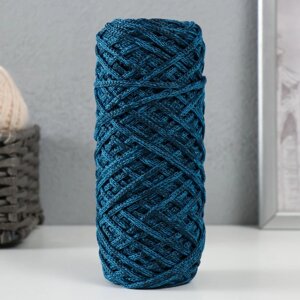 Шнур для вязания 35 хлопок,65 полипропилен 3 мм 85м/16010 гр ( Голубой/тёмно-синий)