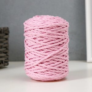 Шнур для вязания 80 хлопок, 20 полиэстер крученый 3 мм, 185г/45м,30-св. розовый