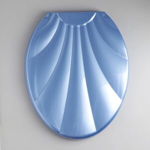 Сиденье для унитаза с крышкой 'Ракушка'44,5x37 см, цвет голубой перламутр