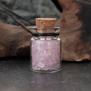 Сувенир-бутылка с натуральными камнями 'Розовый Кварц'3 х 2 см