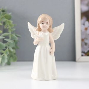 Сувенир керамика 'Девочка-ангел с белой голубкой в руке' 11,7х7х4 см