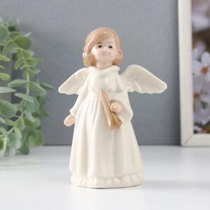 Сувенир керамика 'Девочка-ангел с дудкой' 9,2х5,5х12,8 см