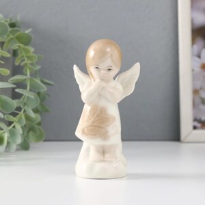 Сувенир керамика 'Девочка-ангел в платье с листиками на облаке' 5,7х4х11,5 см