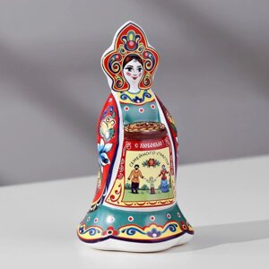 Сувенир кукла 'С караваем'12 см, керамика