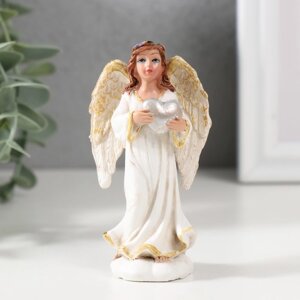 Сувенир полистоун 'Ангел-девушка с сердцем' 9х3х4,7 см