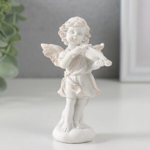 Сувенир полистоун 'Белоснежный ангел на облаке со скрипкой' 10,5х5,8х5,5 см