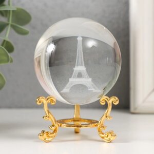 Сувенир стекло 'Эйфелева башня' d6 см ажурная подставка 8,5х6х6 см