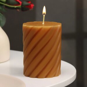Свеча-цилиндр ароматическая витая 'Лаванда и цитрус'7,5х10 см