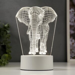 Светильник 'Слон' LED белый от сети 9,5х12,5х19см RISALUX
