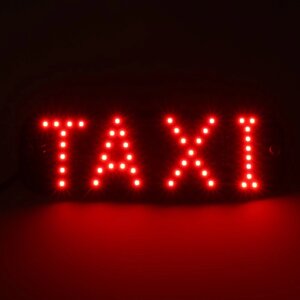 Светодиодный знак такси 12 В, 19x6,3 см, прикуриватель, зеленый/красный