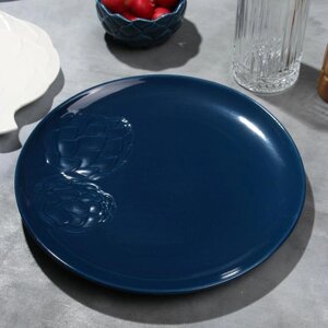 Тарелка керамическая 'Артишоки'синяя, 27 см, цвет синий