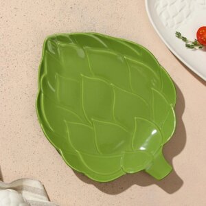 Тарелка керамическая 'Артишоки'зелёная, 20 х 17 см, цвет зелёный