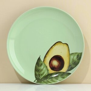 Тарелка керамическая 'Авокадо' зеленая, 22.5 см, цвет зелёный
