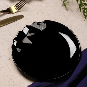 Тарелка керамическая 'Обсидиан'17 см, цвет чёрный
