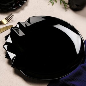 Тарелка керамическая 'Обсидиан'чёрная, 27 см, цвет чёрный