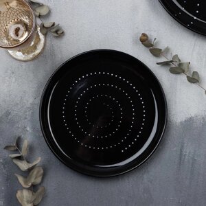 Тарелка керамическая 'Орнамент'21 см, цвет чёрный