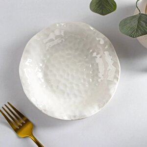 Тарелка керамическая пирожковая 'Воздушность'220 мл, d15 см, цвет белый