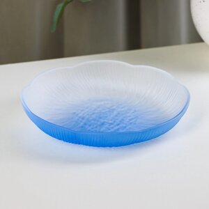 Тарелка стеклянная пирожковая 'Лотос'd16,7 см, цвет синий