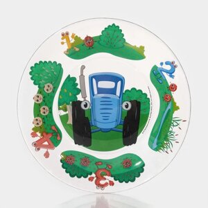 Тарелка стеклянная 'Синий трактор. Цифры'd19,5 см, h1,8 см, стекло