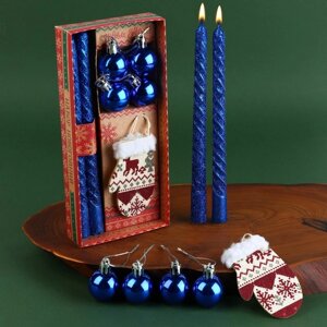 Витые свечи с декором 'Любви в Новом году'набор