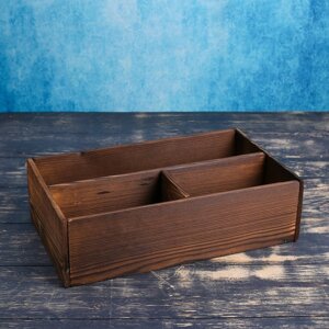 Ящик деревянный 20.5x34.5x10 см подарочный комодик, брашированный