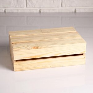 Ящик деревянный 30x20x10 см подарочный с реечной крышкой