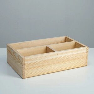 Ящик деревянный 34.5x20.5x10 см подарочный комодик, натуральный