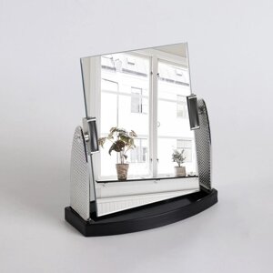 Зеркало настольное, зеркальная поверхность 11,5 x 14,5 см, цвет серебристый