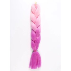 ZUMBA Канекалон двухцветный, гофрированный, 60 см, 100 гр, цвет светло-розовый/светло-фиолетовый (BY39)