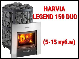 Дровяная печь Harvia Legend 150 Duo с выносной топкой (Производительность 5 - 15 м3)