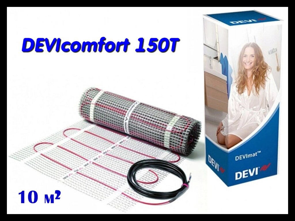 Двухжильный нагревательный мат DEVIcomfort 150T - 0,5м x 20м (DTIR-150, площадь: 10 м2., мощность: 1500 Вт) от компании Welland - фото 1