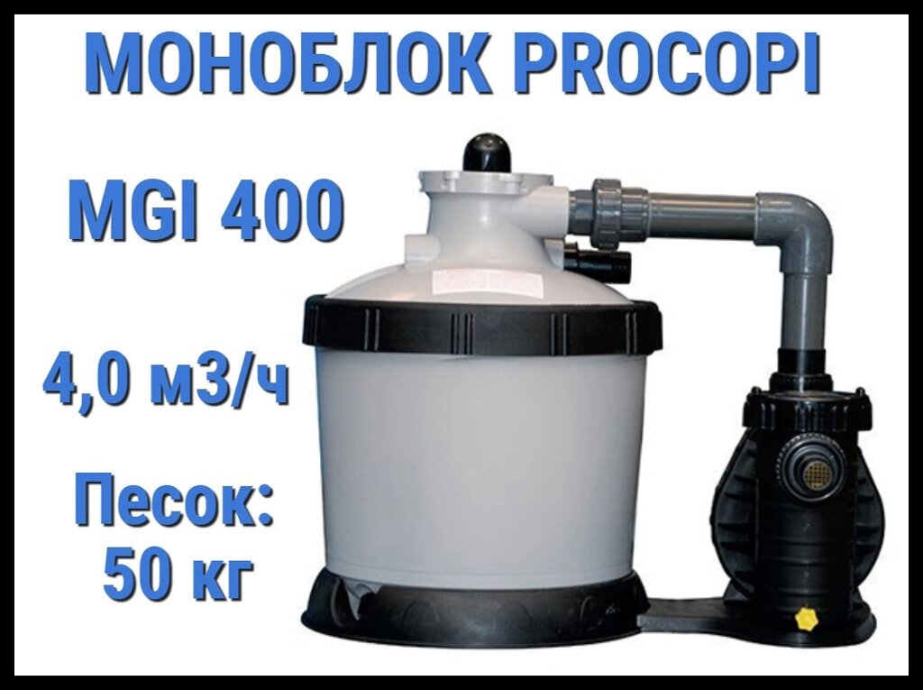 Фильтровальная установка Procopi MGI 400 для бассейна (Производительность 4,0 м3/ч, моноблок) от компании Welland - фото 1