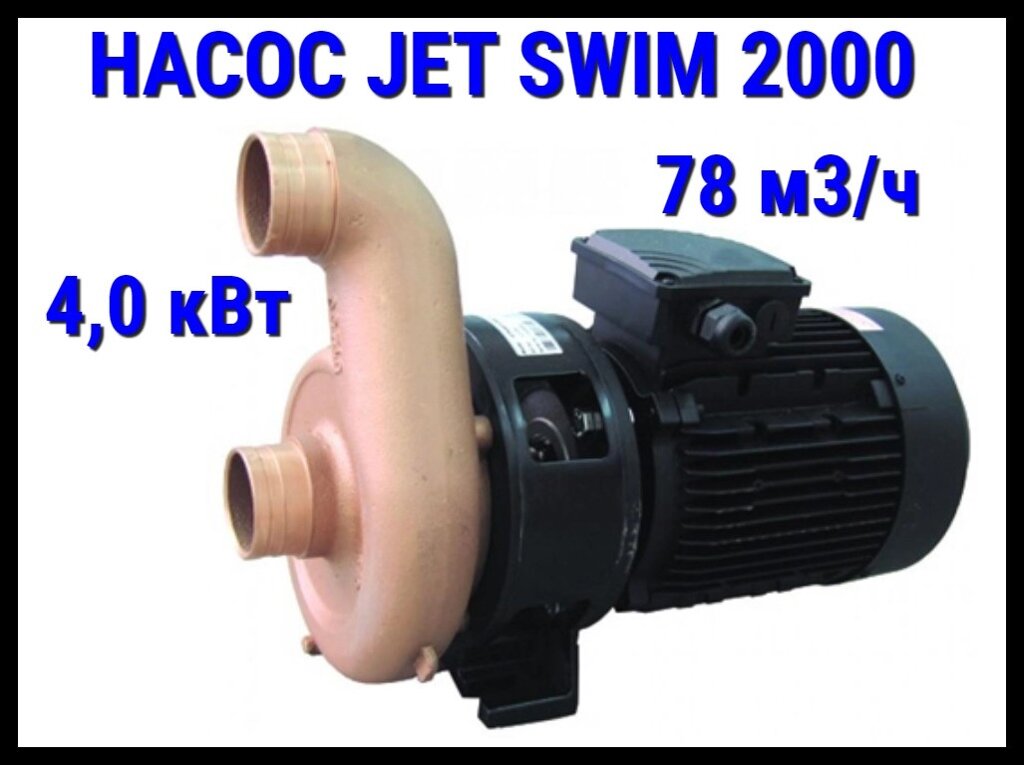 Насос бронзовый Pahlen Jet Swim 2000 для противотока (Мощность 78 м3/ч., 4,0 кВт, 380 В) от компании Welland - фото 1