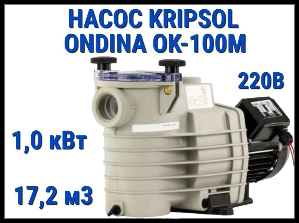 Насос для бассейна Kripsol Ondina OK-100M c префильтром (Производительность 17,2 м3/ч, мощность 1,0 кВт, 220В) от компании Welland - фото 1