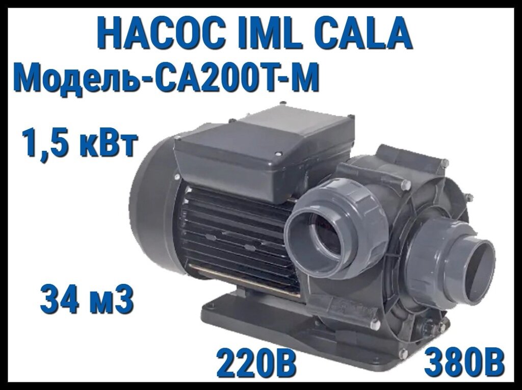 Насос IML Cala CA200T-M без префильтра для бассейна (Производительность 34 м3/ч, мощность: 1,5 кВт, 220/380В) от компании Welland - фото 1