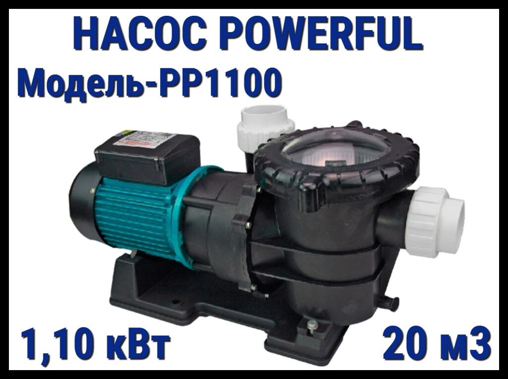 Насос Powerful PP1100 c префильтром для бассейна (Производительность 20 м3/ч) от компании Welland - фото 1