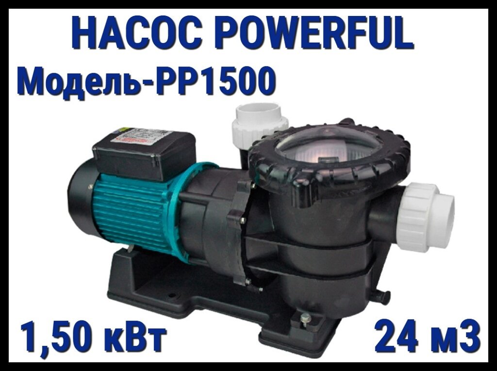 Насос Powerful PP1500 c префильтром для бассейна (Производительность 24 м3/ч) от компании Welland - фото 1