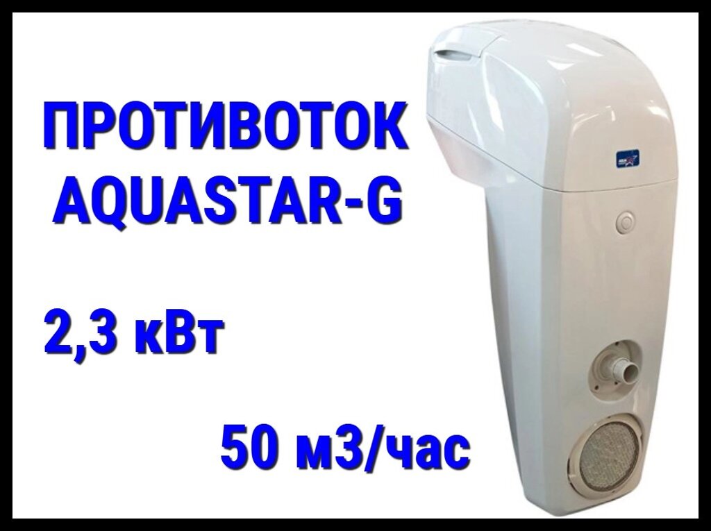 Навесной противоток Aquastar-G белый для бассейна (Производительность 50 м3/ч, 2,3 кВт, 380В) от компании Welland - фото 1