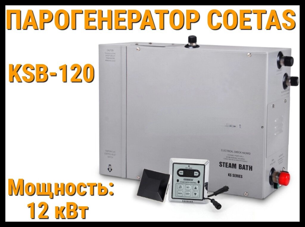 Парогенератор c пультом управления Coetas KSB-120 для Паровой (Мощность 12 кВт, объем 6-13 м3) от компании Welland - фото 1