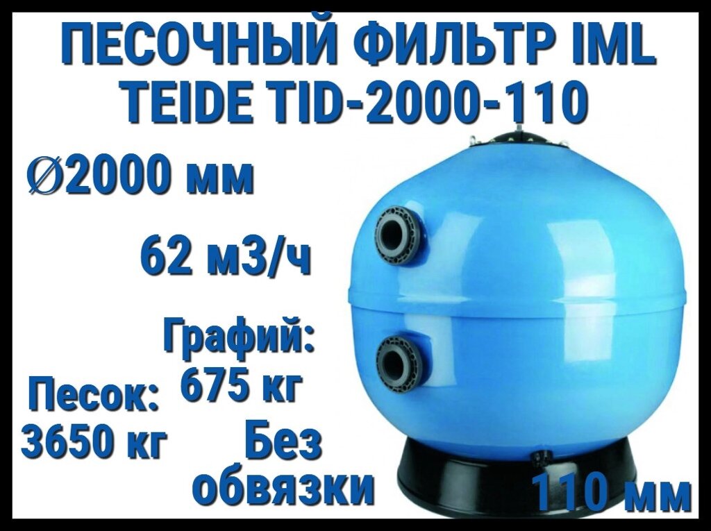 Песочный фильтр IML Teide TID-2000-110 для бассейна (Производительность 62 м3/ч, песок 4325 кг, без вентиля) от компании Welland - фото 1