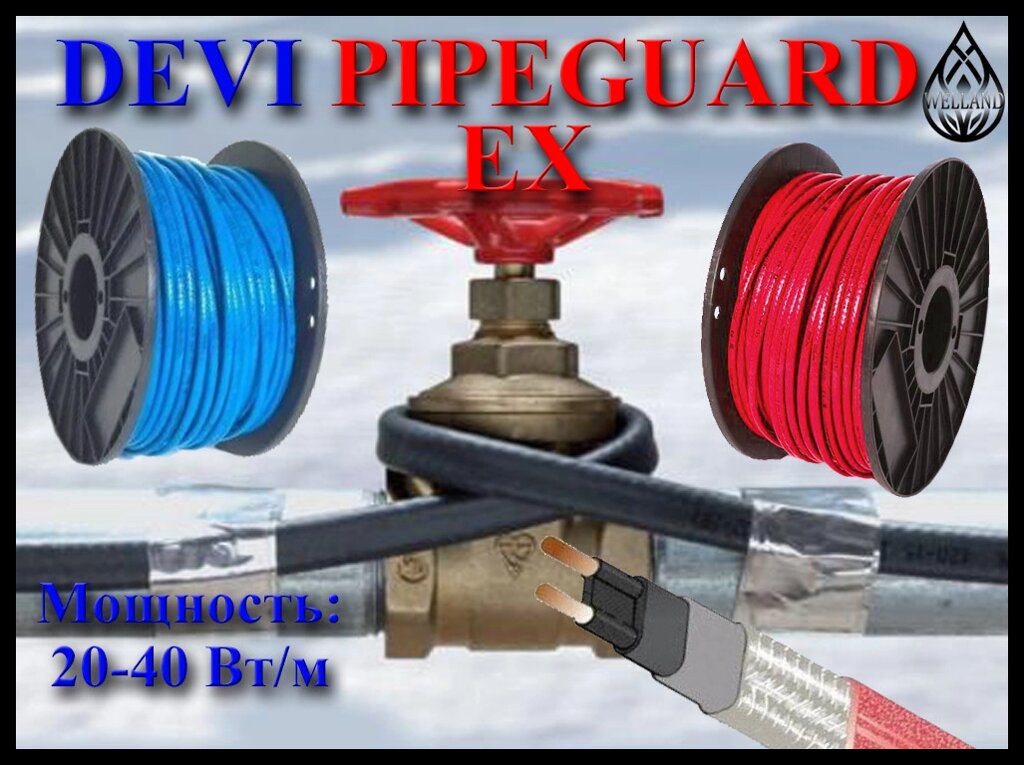 Саморегулирующийся нагревательный кабель Devi-pipeguard EX (Мощность: 20-40 Вт/м) от компании Welland - фото 1