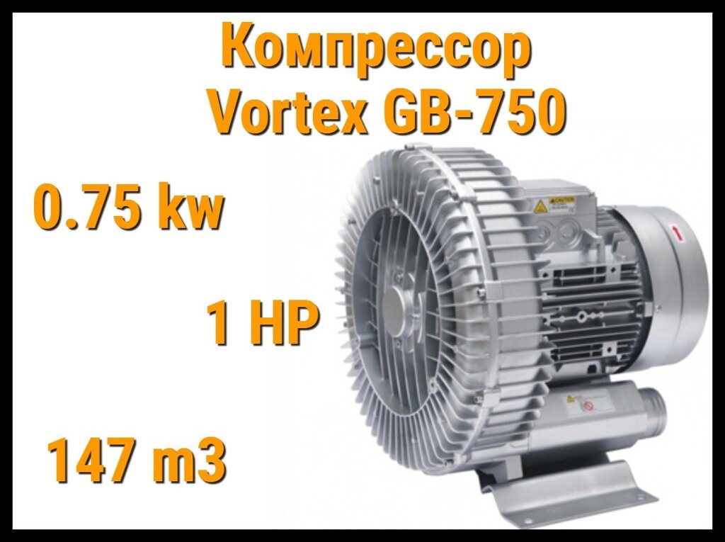 Воздушный компрессор Vortex GB-750 для системы аэромассажа (Мощность 147 м3/ч, 0,75 кВт) от компании Welland - фото 1