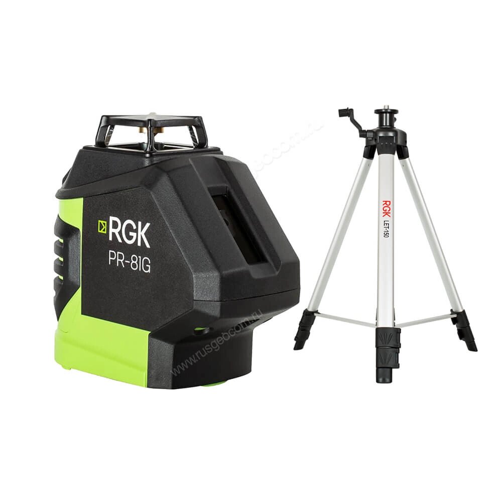 Комплект: лазерный уровень RGK PR-81G + штатив RGK LET-150 от компании На все случаи - фото 1
